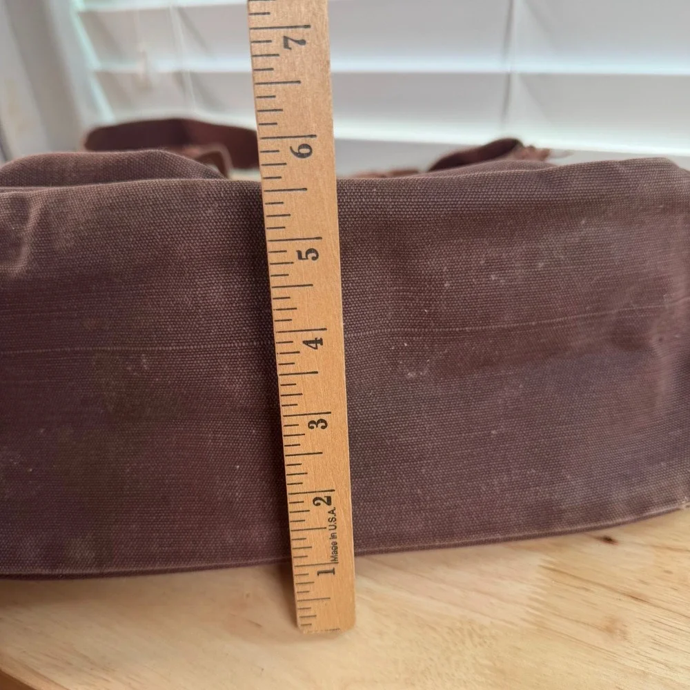 Lands' End Square Rigger Brown Canvas Durable Classic Flap Front Messenger Bag